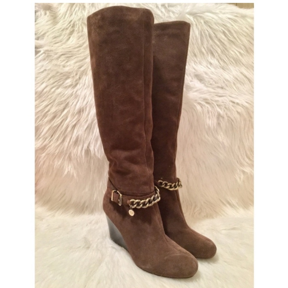 BCBGeneration Suede Merryl Wedge Knee High Boot